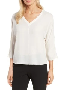 Halogen Back Tie Blouse Top Ivory Cloud New Women's Size Small - Picture 1 of 11