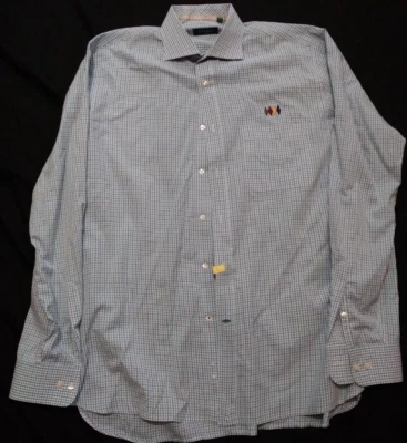Bobby Jones Shirt Mens Large Blue Gray Checks Long Sleeve Button Up Pocket - Image 1 of 4