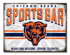 CHICAGO BEARS SPORTS BAR Poster-Style Distressed Metal Sign #4 - NEW