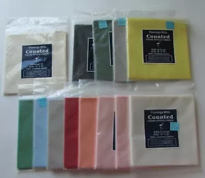 13 Packages Flamingo Mills 11 14 18 22 Aida 100% Cotton Cross Stitch Fabric NOS - Picture 1 of 4