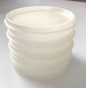 Vintage Tupperware Hamburger Patty Keepers 4" with Lid 882-41 Set/4 - Picture 1 of 6