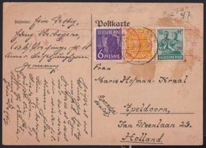 Z435 ALEMANIA BIZONE ZONA DE OCUPACIÓN ALIADA 1948 ERDING A NEDERLAND. - Imagen 1 de 2