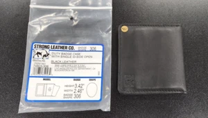 Estuche con insignia de servicio STRONG LEATHER CO. con una sola diapositiva de identificación abierta - Forma #306 - Imagen 1 de 5