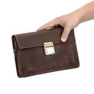 Herren Echt Leder Clutch Tasche Geldbörse Handy Organizer mit Zahlenschloss - Bild 1 von 10