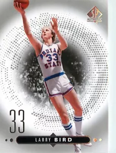 Carta basket Larry Bird 2014-15 Upper Deck SP autentica NCAA #32 Stato dell'Indiana - Foto 1 di 2
