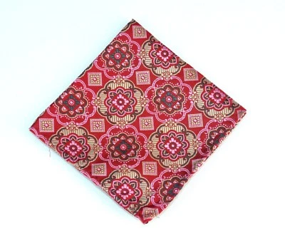 Lord R Colton Masterworks Pocket Square - Sao Paolo Red & Gold Woven Silk - Image 1 of 2