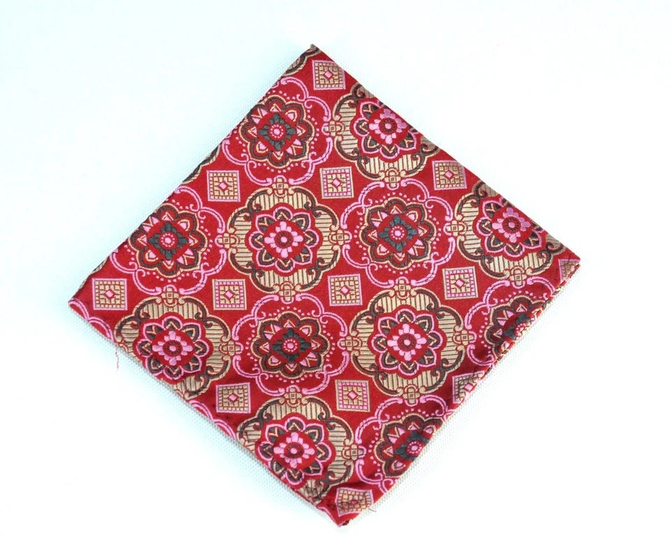 Cuadrado de Bolsillo Lord R Colton Masterworks - Sao Paolo Rojo y Dorado Tejido Seda Foto 1 de 2