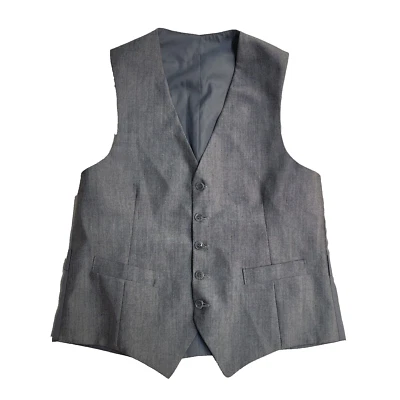 Vintage Grey 2 Pocket Smart Formal Waistcoat UK Men's M 40" - Image 1 of 4