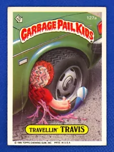 1986 Topps Garbage Pail Kinder Serie 4 # 127a Travellin' Travis - Bild 1 von 2