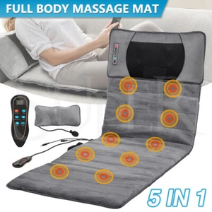 10 Motor Vibration Massage Mat Full Body Heated Back Pad Stress Soreness Relief - Picture 1 of 15