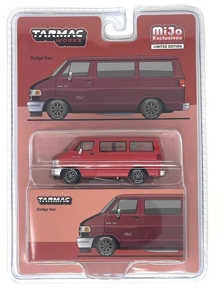 Tarmac Works 1:64 Global64 Dodge Van Custom RAM 150 rojo T64G-TL032-RE Foto 1 de 1