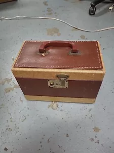 Vintage Koffer Schmuckkästchen Used Leinen Kunstleder schön massiv klein - Bild 1 von 6