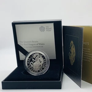 RM Queens Beasts Red Dragon of Wales 2018 moneda de 2 oz de £*sin caja exterior - Imagen 1 de 7