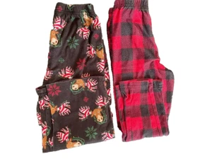 Christmas PJ Buffalo Check Reindeer Print Pant set of 2 Boy Toddler Sz 4T-5T - Picture 1 of 3