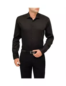 Calvin Klein Infinite Black Slim Fit Shirt Size 38 NWT BNWT RRP $89 - Picture 1 of 7