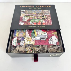 AB FAZZINO Straight Flush Poker Puzzle 1000 Pc 27x19 1216 *100% Complete* - Picture 1 of 15