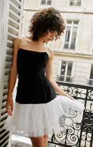 Nasty Gal Womens Monochrome Velvet Mini Dress RRP £69 - Picture 1 of 20
