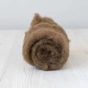 Carded Felt Wool Needle Felting Carded Batt Brown Beige Bear Maori DHG Nut - Picture 1 of 1
