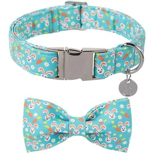 Easter Dog Collar Rabbit Dog Collar with Bow Adjustable Bowtie Blue Bunny Dog... - Picture 1 of 6