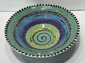 Memphis Post Modern Dorothy Hafner Stil 11" Keramik Schüssel - Bild 1 von 3