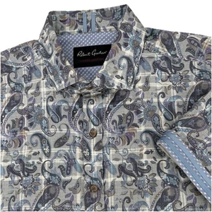 Robert Graham Modern Americana Purple Paisley Short Sleeve Shirt Mens 2XL - Picture 1 of 8