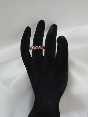 Ross Simons Sterling Gold Vermeil Lab Created Ruby Eternity Band Ring Sz 6 - Image 1 of 4