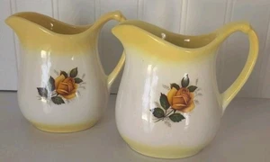  2 Brocche Ruth Stouffer Studio Creamer Vintage Giallo Rosa - Foto 1 di 5