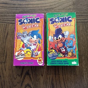 Sonic the Hedgehog 2 VHS Lot Cartoon Kids - Tested - Picture 1 of 7