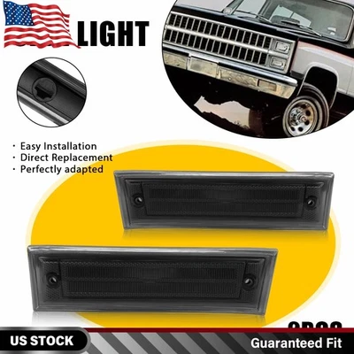 2X Carcasa de luz de marcador frontal con lente ahumada para Chevrolet K5 Blazer 1981-1991 Foto 1 de 4