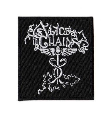 Alice In Chains Iron-on Patch | AiC Grunge Heavy Metal Music Band Serpent Logo - Image 1 of 2