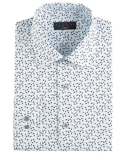 Alfani Men Slim Fit Long Sleeve 2-Way Stretch Performance Shirt, Blue, S-14/14.5 - Picture 1 of 2