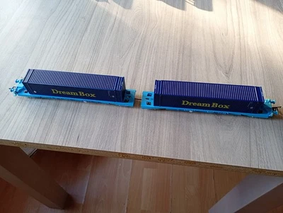 Dapol OO Gauge Magafret Twin Container Wagons With Dream Box Container's  - Image 1 of 4