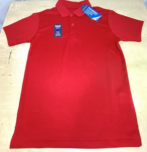 Nautica Boys School Shirt Red Size M Uniform Polo Moisture Wicking Resists Fade - Picture 1 of 7