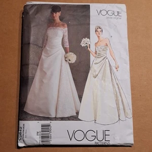 VOGUE V2842 Bridal Off Shoulder Gown Size 6-22 Advanced Sewing Pattern UNCUT - Picture 1 of 11