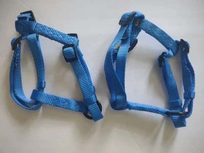 Lote 2 Arnés Hamilton Pet Nylon Ajustables Gato Perro Tamaño: Pequeño 5/8" azul  Foto 1 de 4