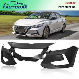 Front Bumper Cover For 2020-2023 Nissan Sentra No Fold Assembly 62022-6LB0J - Picture 1 of 10