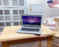 Dollhouse Miniature 1:6or1:12 Scale Metal Laptop Computer Notebook Toy Accessory