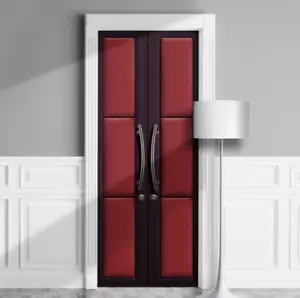 Mural adhesivo imitación puerta cuero, idea cine en casa, calcomanía cubierta laminada - Imagen 1 de 5