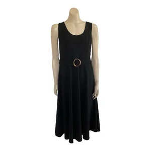 Nuevo Vestido City Chic Talla M 18 Ajuste y Acampanado Midi Grueso Sin Mangas Cinturón Negro - Imagen 1 de 12
