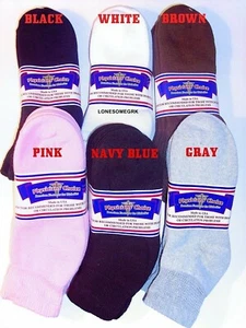 FREE SHIP 6 Pairs Womens Physicians Choice Diabetic Ankle Socks USA Made - Lot - Picture 1 of 19