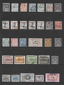 FRENCH COLONIAL ISSUES    3 PAGES MINT & USED ISSUES   ALL PRE-1920's    CV $122 - Picture 1 of 3