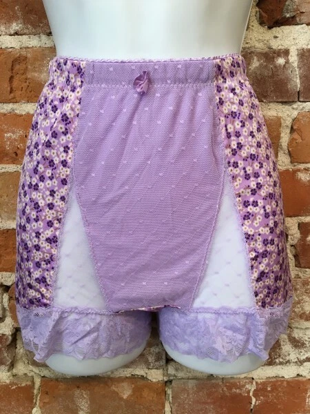 Трусики Rhonda Shear лаванда с цветочной сеткой в горошек пин-ап ретро высокая талия новые - Изображение 1 из 4