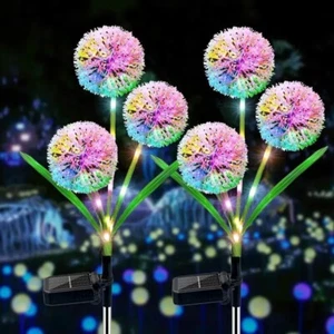 2STK LED Solar Löwenzahn Blumen Solarleuchte Lampe Licht Landschaftslampe Garten - Bild 1 von 11