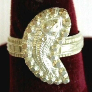 VINTAGE 1950'S ASIAN TRADITIONAL 925 ST. SILVER RING IN FISH DESIGN, Size O - Foto 1 di 4