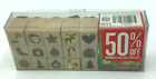 Barnes & Noble Christmas Wood Mounted Rubber Stamp Set, Santa, Candy Cane, Heart