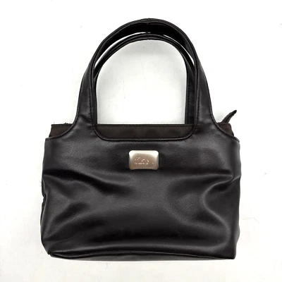 Mini bolso sin asas vintage años 90 ESPRIT marrón imitación cuero doble asa 9x5,5" Foto 1 de 4