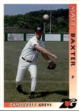 1996 Zanesville Greys Grandstand #4 Matt Baxter Brandon Florida FL Baseball Card