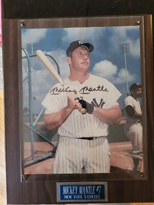 Placa autógrafa Mickey Mantle con certificado de autenticidad Foto 1 de 2