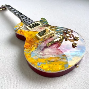 Nuovo LP Chitarra Elettrica Corpo Solido HH Pickup Parti Oro 6 Corde Ponte Fisso - Foto 1 di 6