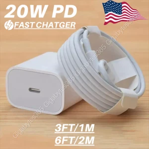20W Super Fast Charger Type C Cable For iPhone 14 13 12 11 Pro Max Xs XR 8 Plus - Picture 1 of 16